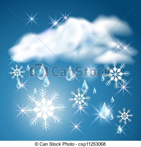 Rain And Snow In The Blue Sky With Clouds Csp11253068   Search Clipart    