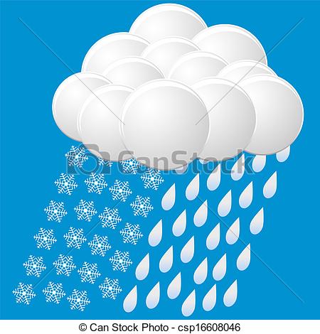 Vector   Icon Of Snow And Rain   Stock Illustration Royalty Free