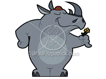Cartoon Rhino Clipart Character   Royalty Free Rhino Picture Licensing