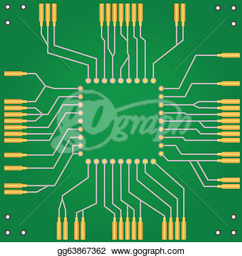 Circuit Board For Central Processor Unit  Clipart Drawing Gg63867362