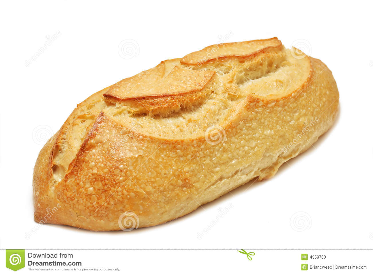 Loaf Of Unsliced Artisan Sourdough Bread Isolated On White