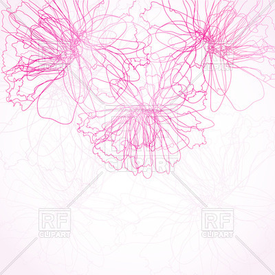 Absract Pen Drawn Silhouettes Of Peony Flowers 23115 Backgrounds