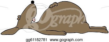 Stock Illustration   Dead Dog Laying On Its Back  Clipart Drawing
