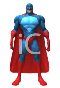 Action Figure Wearing A Mask And Cape   Royalty Free Clipart Picture