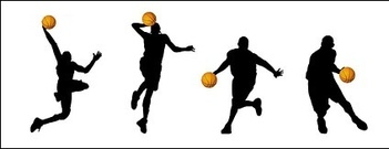 Basketball Action Figure Silhouettes Vector Material