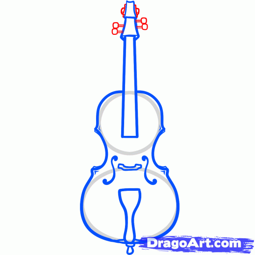 Cartoon Cello Drawing