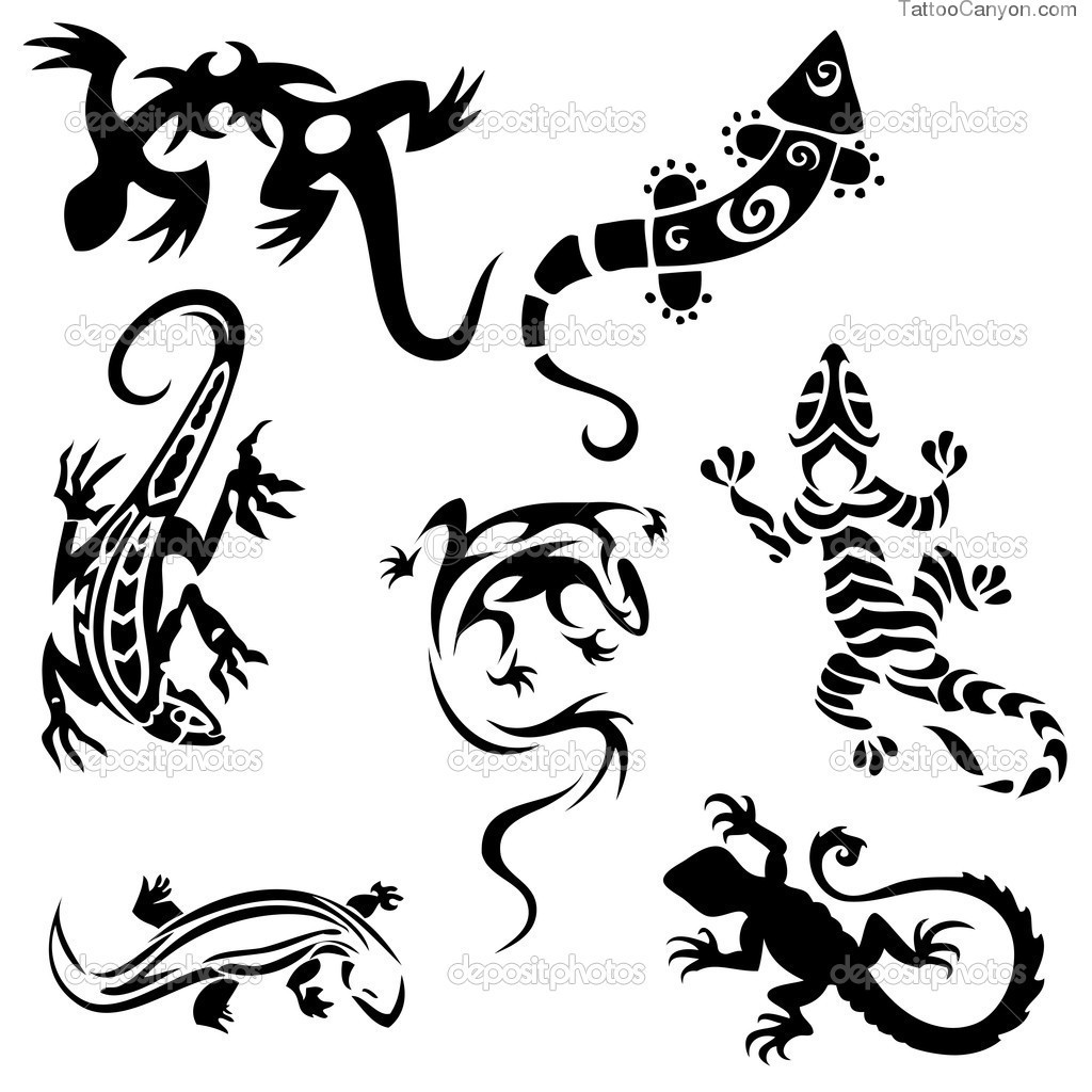 Clipart Happy Outlined Cartoon Chameleon Lizard With Camoflauge