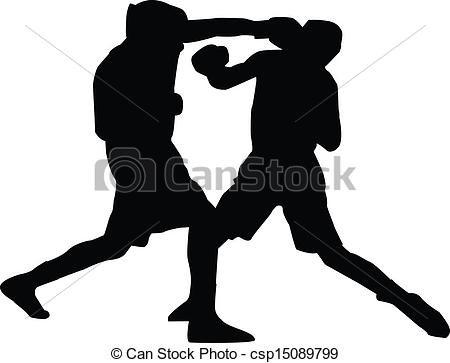 Eps Vectors Of Men Boxing Silhouette   A Silhouette Of Two Men Boxing