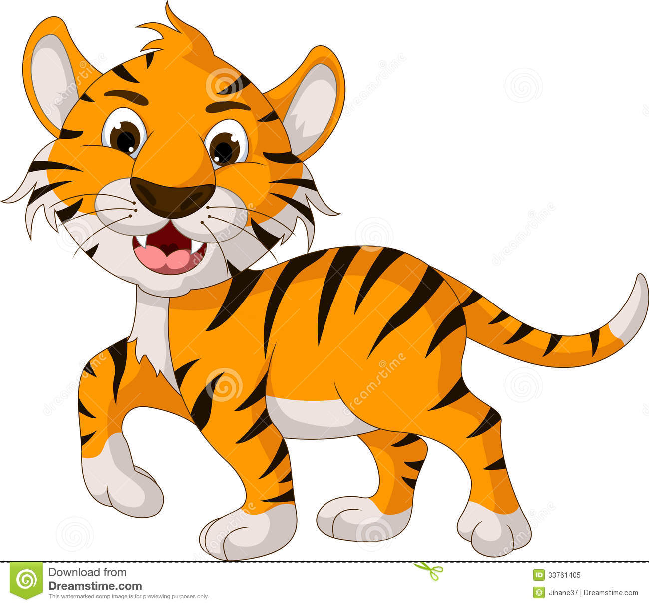 Funny Tiger Cartoon Walking Royalty Free Stock Photo   Image  33761405