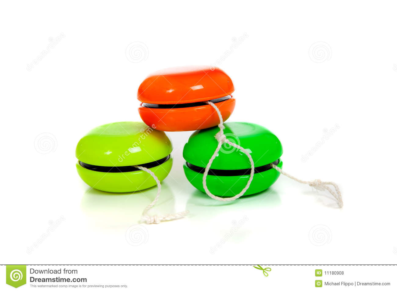 Royalty Free Stock Photos  Green And Red Yoyos On A White Background