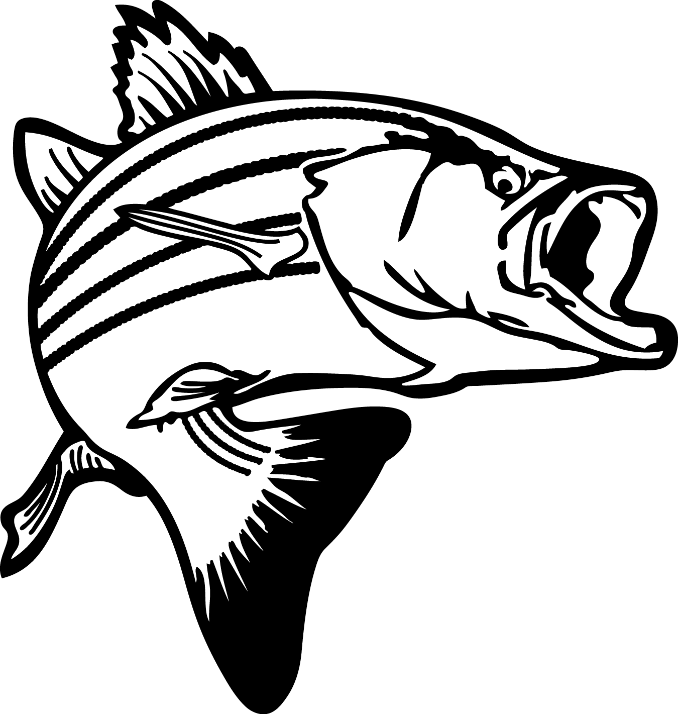 Bass Fishing Clipart Black And White   Clipart Panda   Free Clipart