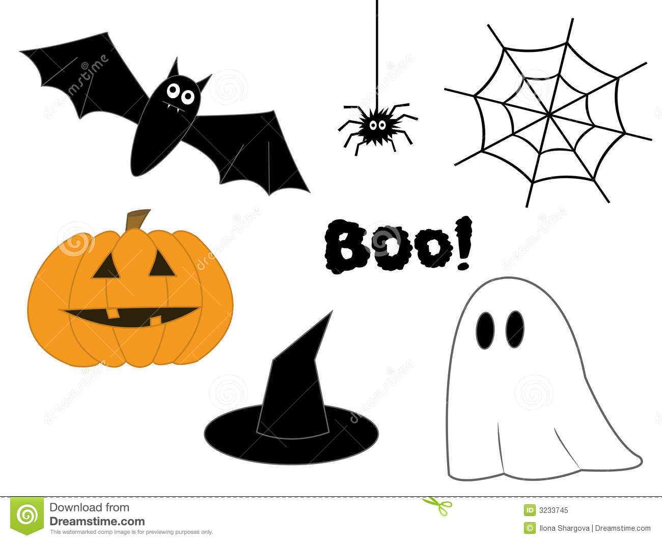 Halloween Clipart With Pumpkin Bat Spider Web Hat And Ghost