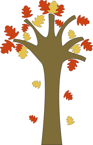 Leaves Falling From Tree Clip Art Image   Tree With Falling Colorful