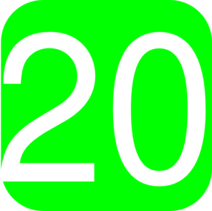 Lime Green Rounded Square With Number 20 Clip Art At Clker Com