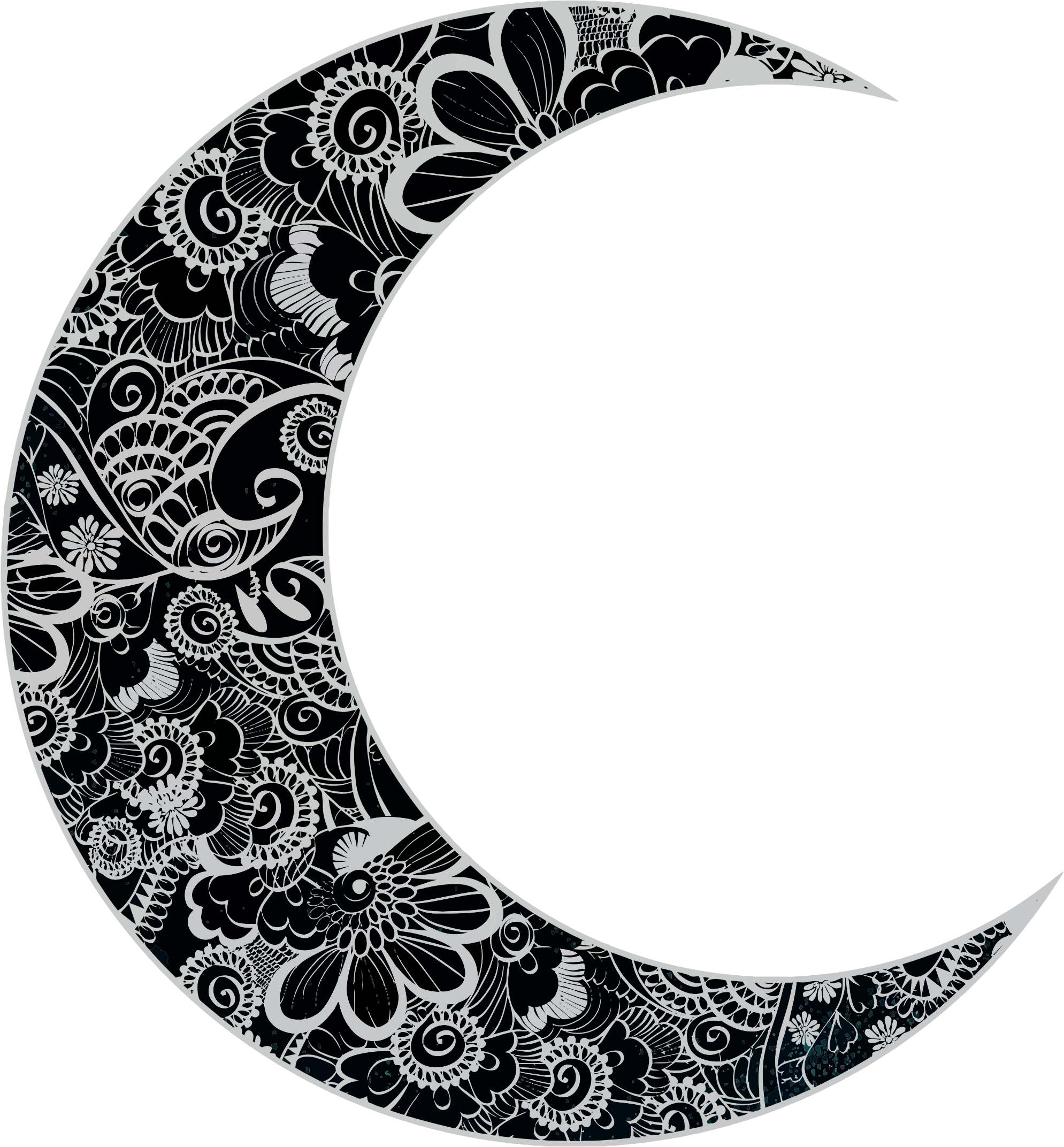 Moon Transparent Clipart Floral Crescent Moon