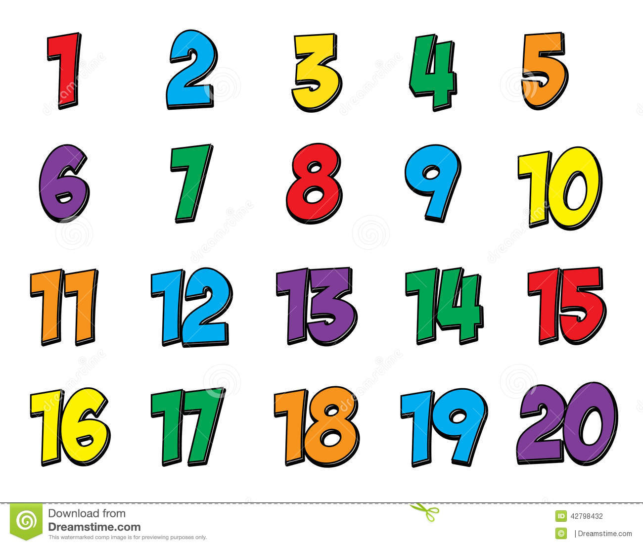 This Is A Colorful Number Set Numbers 1 Through 20