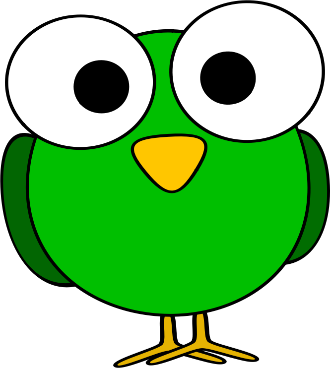 Bird By Ruthirsty   A Funny Looking Green Cartoon Bird With Big Eyes