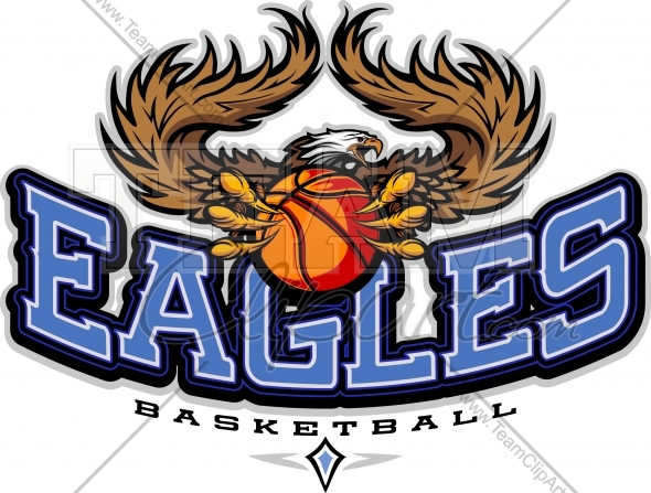 Eagles Basketball Clipart   Basketball Team Logo With Eagles Text