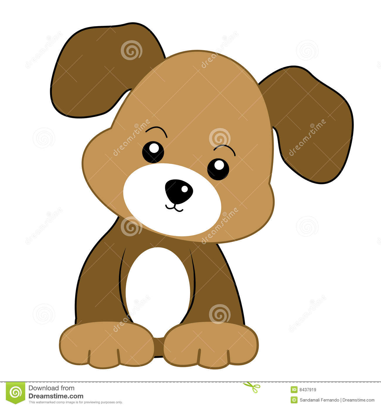 Happy Puppy Clipart Cute Happy Puppy   Dog Isolated On White