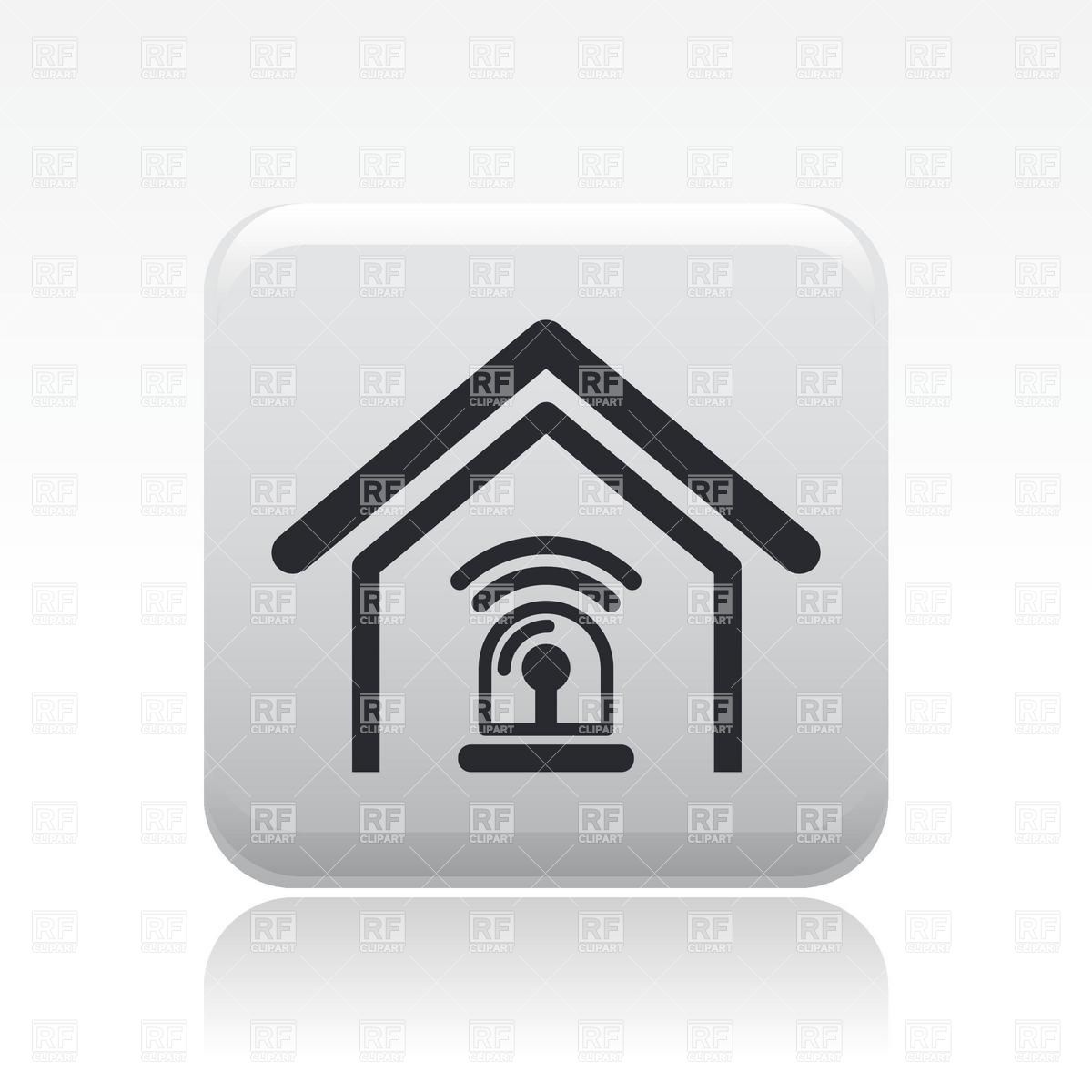 Home Burglar Alarm System Icon Download Royalty Free Vector Clipart    