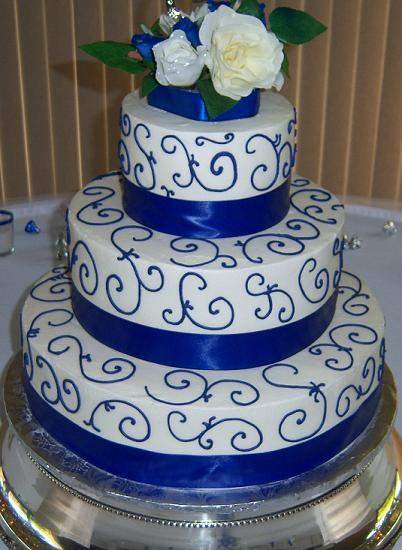 Royal Blue And Silver Wedding Cakes Royal Blue And White Wedding Cakes