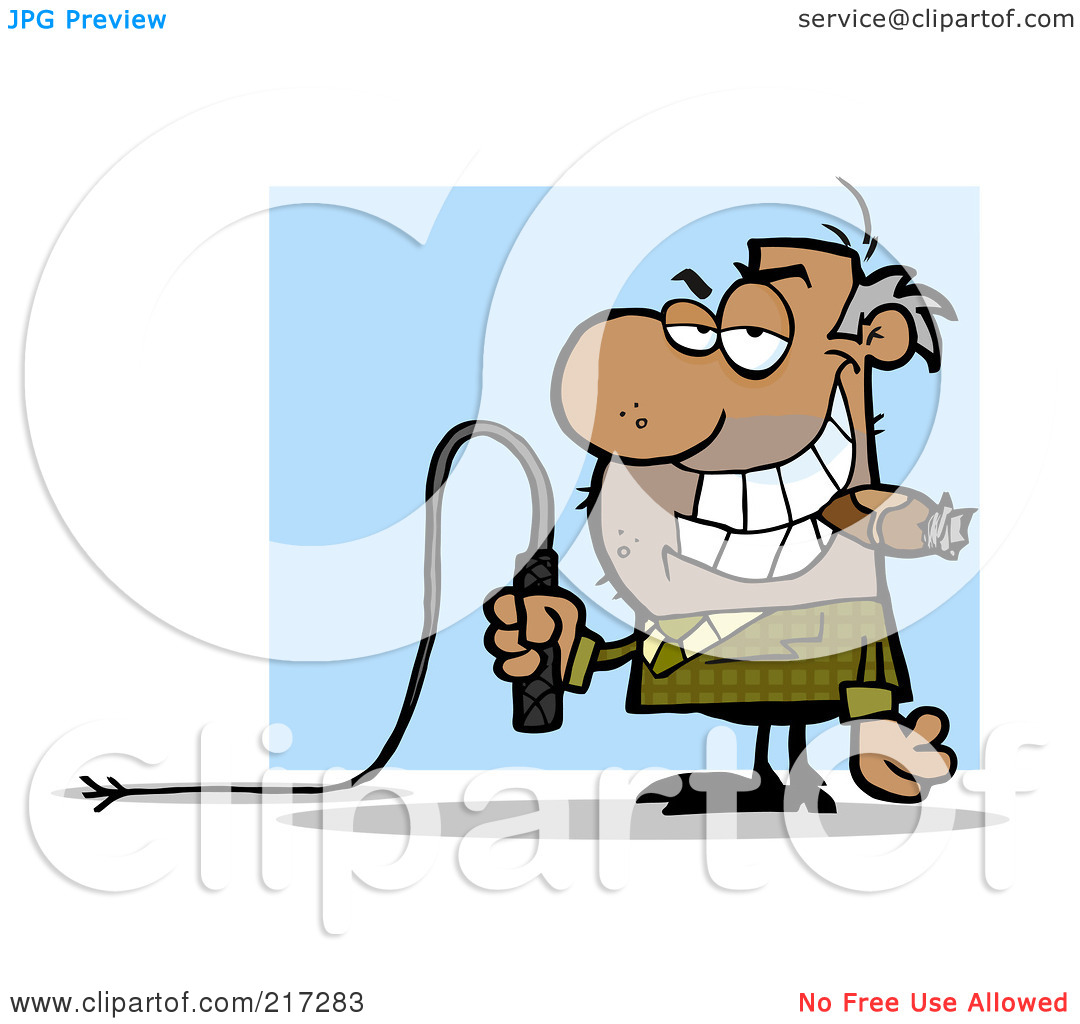 Royalty Free  Rf  Clipart Illustration Of A Mean Black Boss Holding A