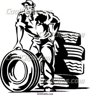 Auto Mechanic With Tires Auto Mechanic With Tires