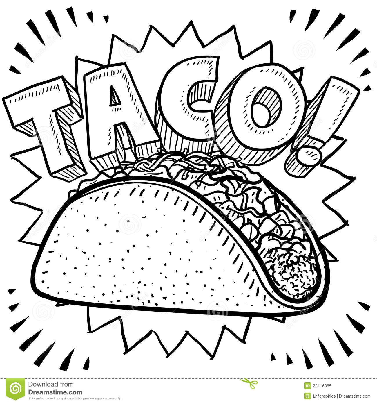 Back   Gallery For   Taco Clip Art Black And White