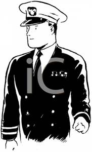 Royalty Free Clipart Image  Black And White Pilot