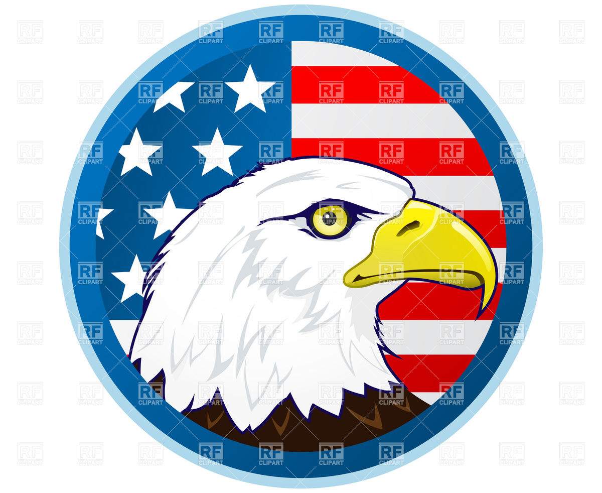 Bald Eagle And American Flag Download Royalty Free Vector Clipart