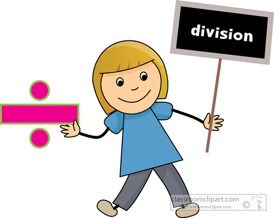 Mathematics   Girl Holding Division Math Sign   Classroom Clipart