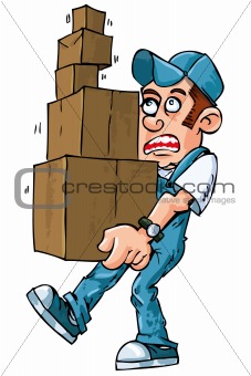 3761438  Cartoon Of Worker Carrying Boxes From Crestock Stock Photos