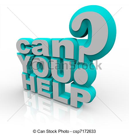 Can You Help 3d Illustrated Words Are A Plea For Help In A Financial