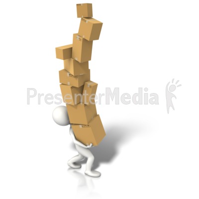 Carrying Lots Of Boxes   Presentation Clipart   Great Clipart For