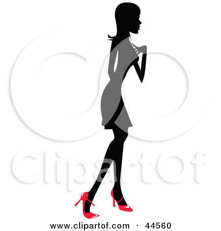 Clipart Illustration Of Four Silhouetted Women In Red Heels By