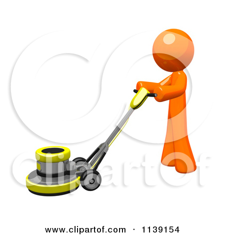 Clipart Of A Floor Polisher Buffer Machine   Royalty Free Vector