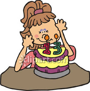 Girl And Her Cake   Royalty Free Clipart Picture