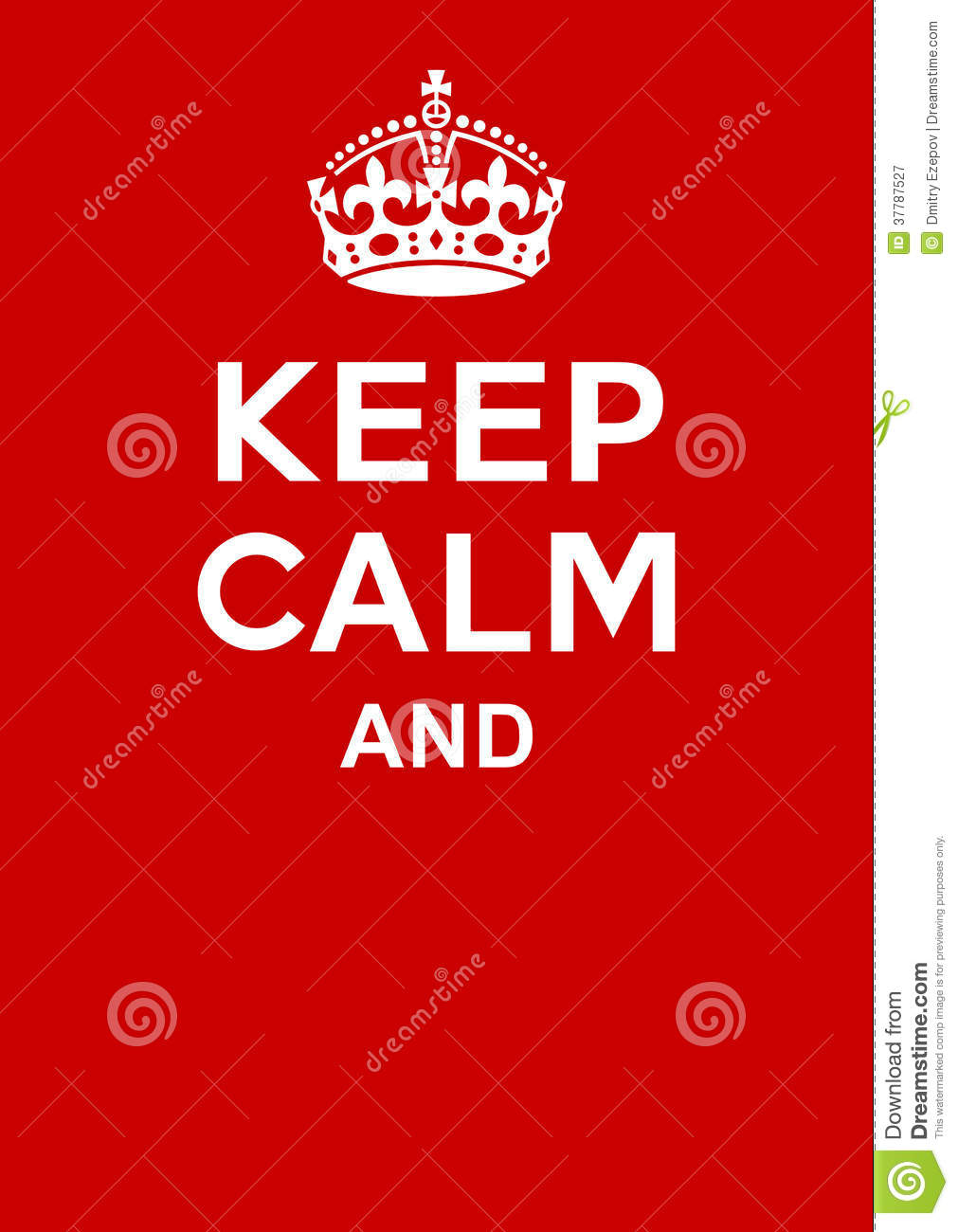 Keep Calm Poster Royalty Free Stock Photography   Image  37787527