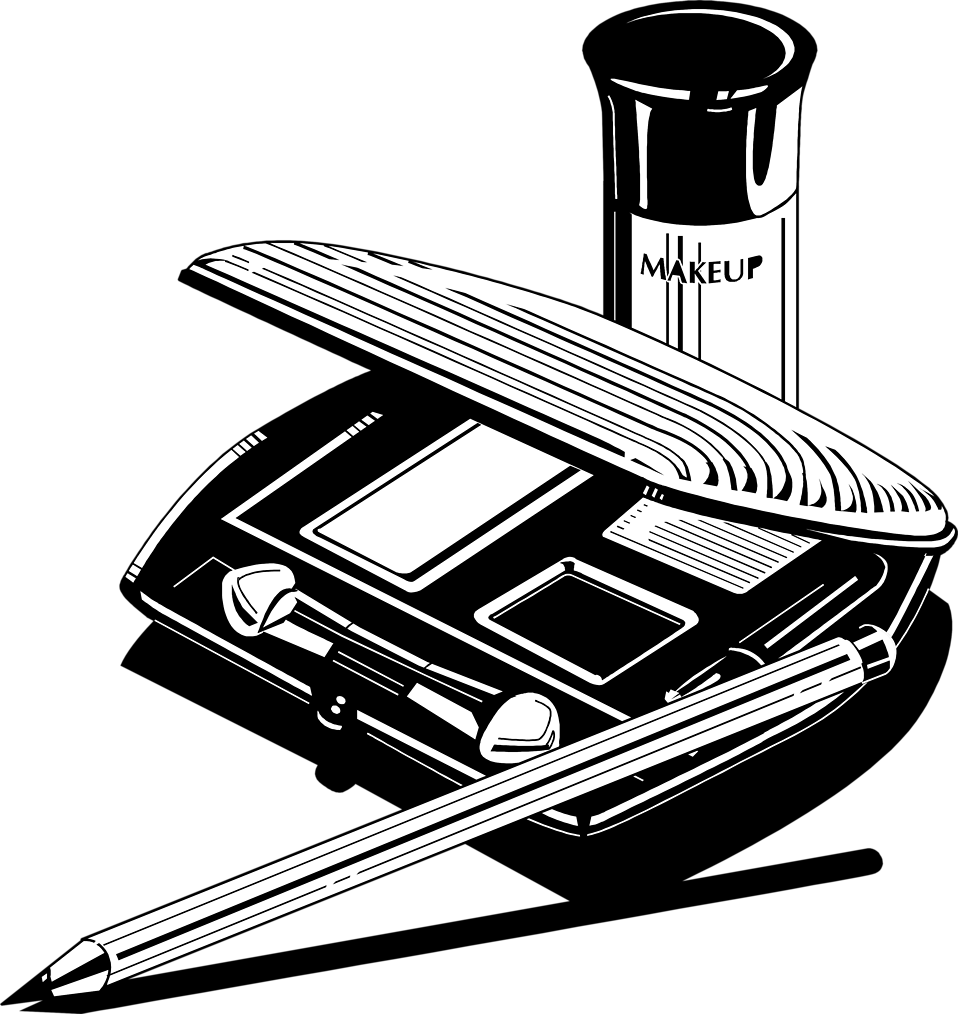 Makeup Clipart Black And White Illustration Of A Makeup Kit