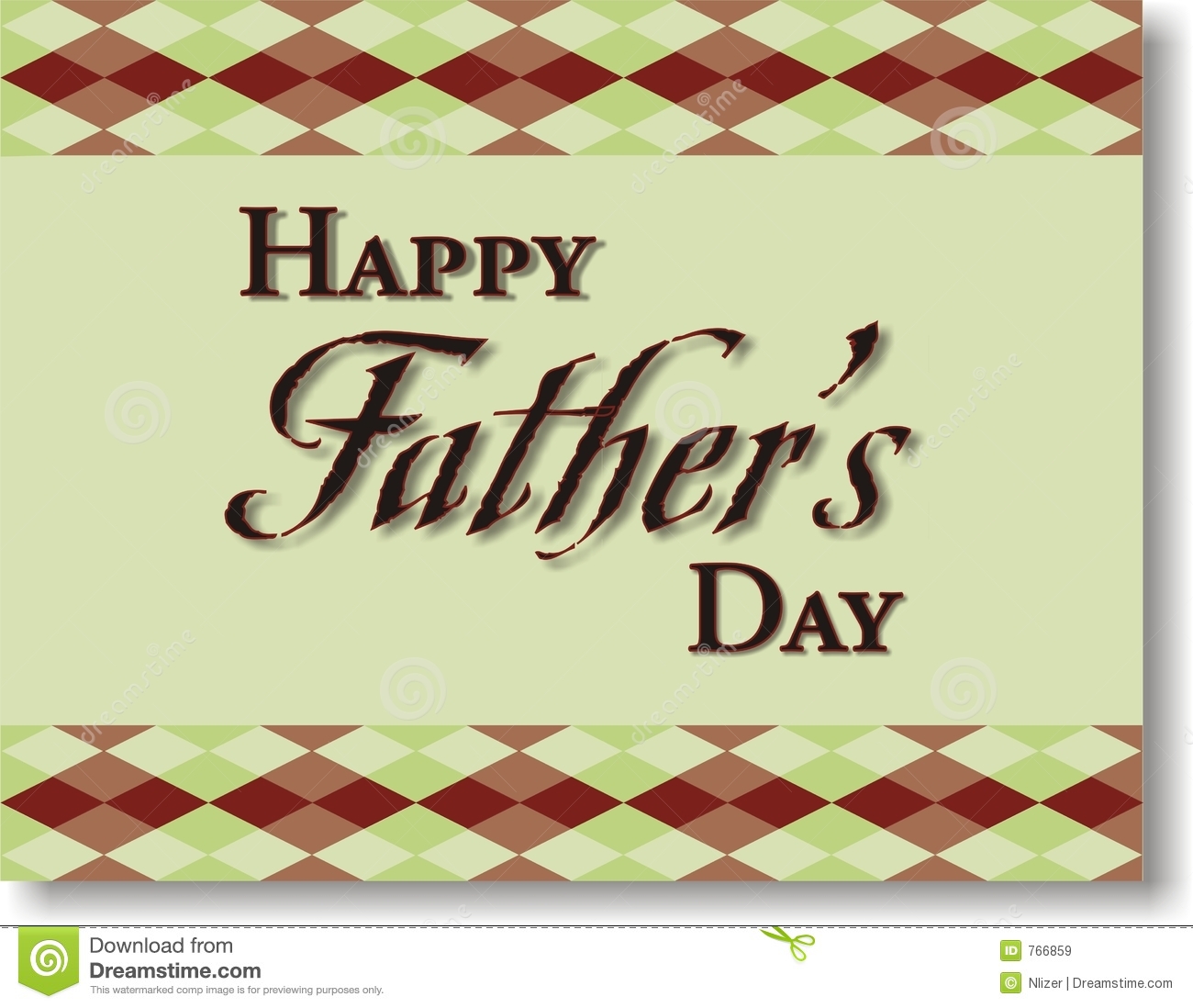 Of Happy Father S Day With A Green Background And Plaid Border