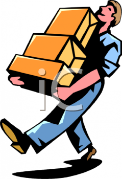 Royalty Free Clipart Image  Man Carrying Some Boxes