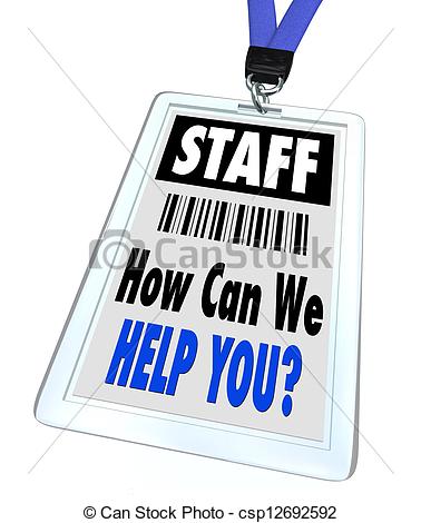 Stock Illustration Of Staff   How Can We Help You   Lanyard And Badge