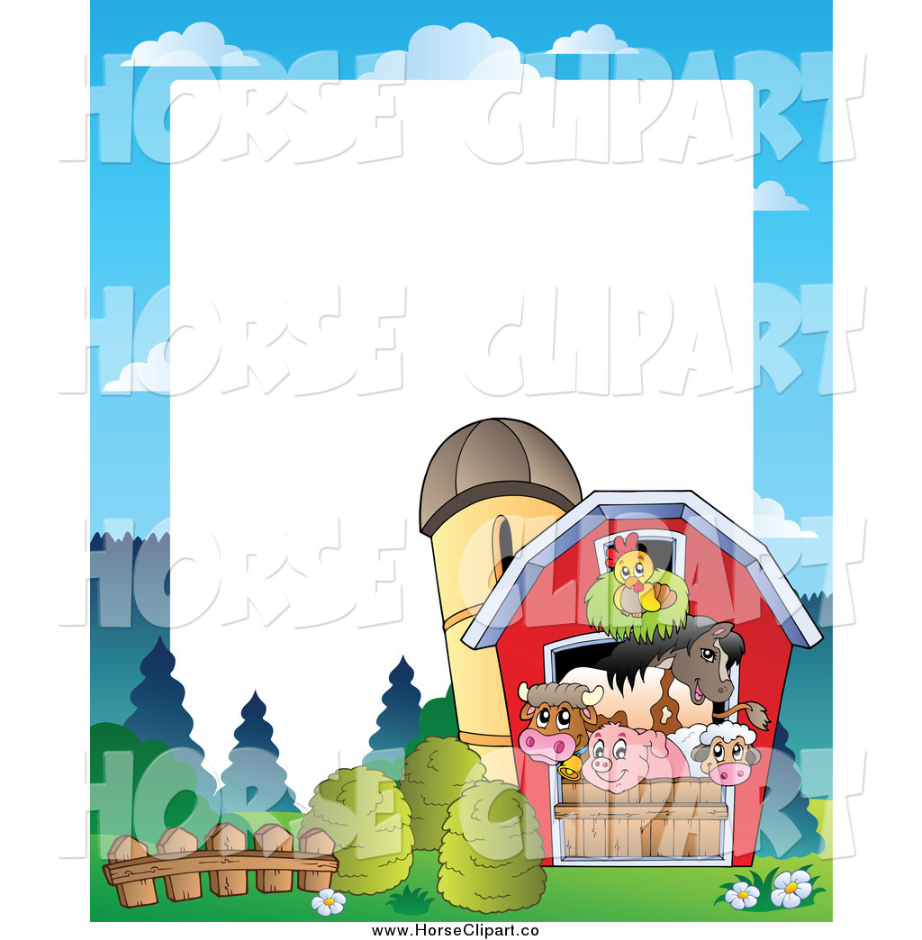 Clip Art Of A Border Of Farm Animals In A Barn By Visekart    883