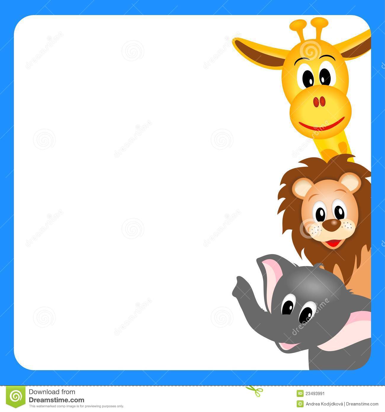 Little Giraffe Elephant And Lion Stock Image   Image  23493991