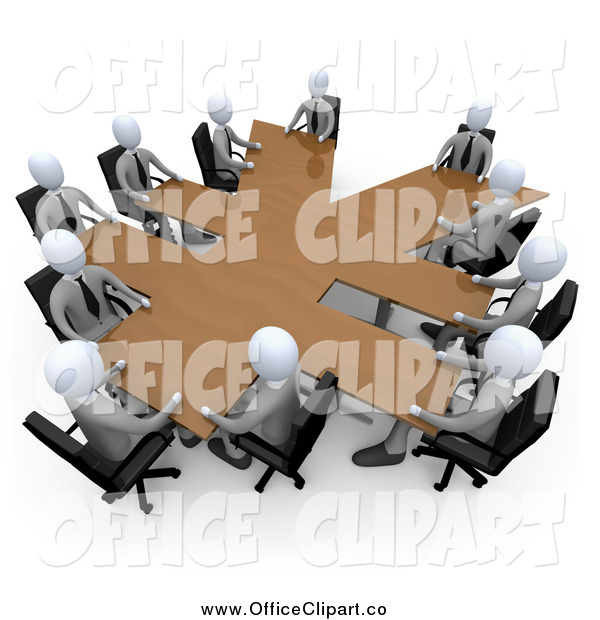 Office Meeting Clip Art 3d Of A Group Blue Pictures