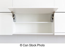 Opened Kitchen Cabinet   Opened White Kitchen Cabinet With   