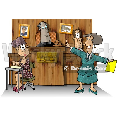 Stenographer And Lawyer In A Courtroom Clipart Picture By Dennis Cox