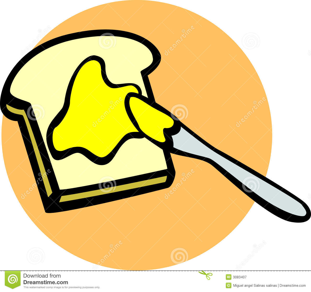 Toast With Butter And Knife Vector Illustration Royalty Free Stock