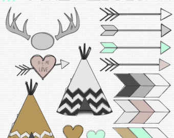 Antlers Arrows Hearts Tee Pee Clipart 13 Png Files Transparent