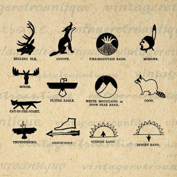 Printable Native American Indian Symbols Digital Download Graphic